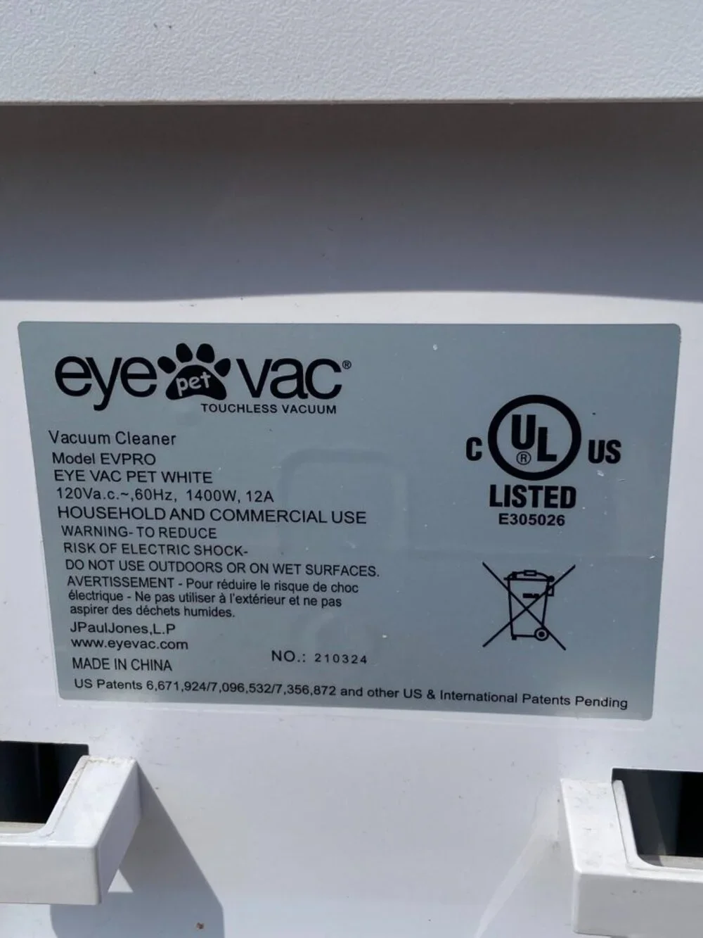 Eye-Vac Pet Professional Touchless Vacuum EVPRO For Barber Hair Salon Pets